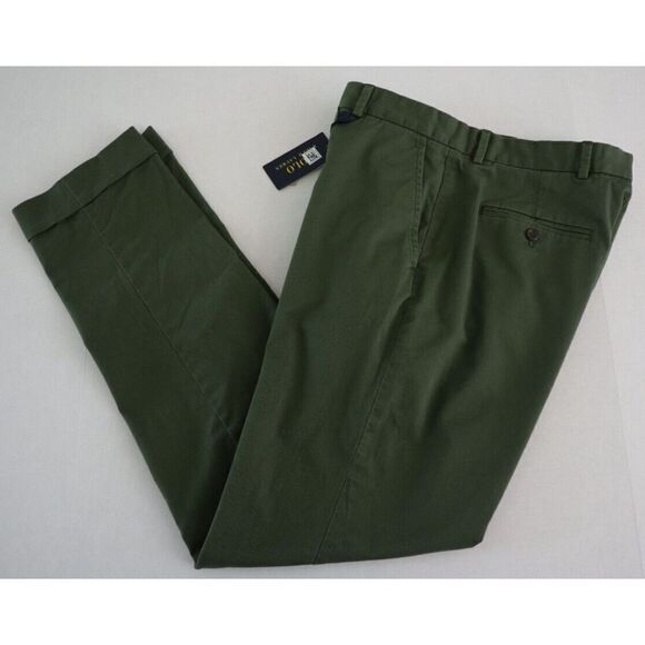 Polo Ralph Lauren Men's 38x34 New Army Olive Green Stretch Chino Suit Pants $148 - Picture 8 of 11